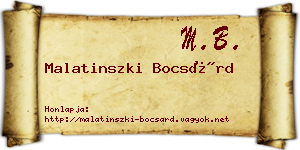 Malatinszki Bocsárd névjegykártya