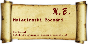 Malatinszki Bocsárd névjegykártya
