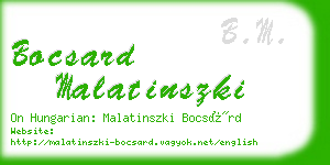 bocsard malatinszki business card